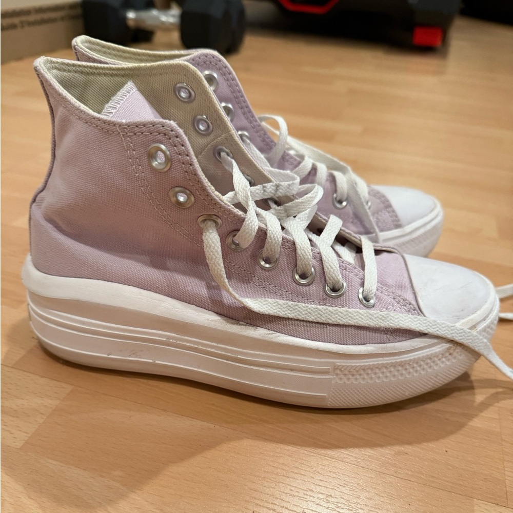 Converse Lilac Platform Sneakers